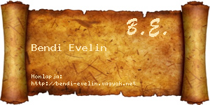 Bendi Evelin névjegykártya